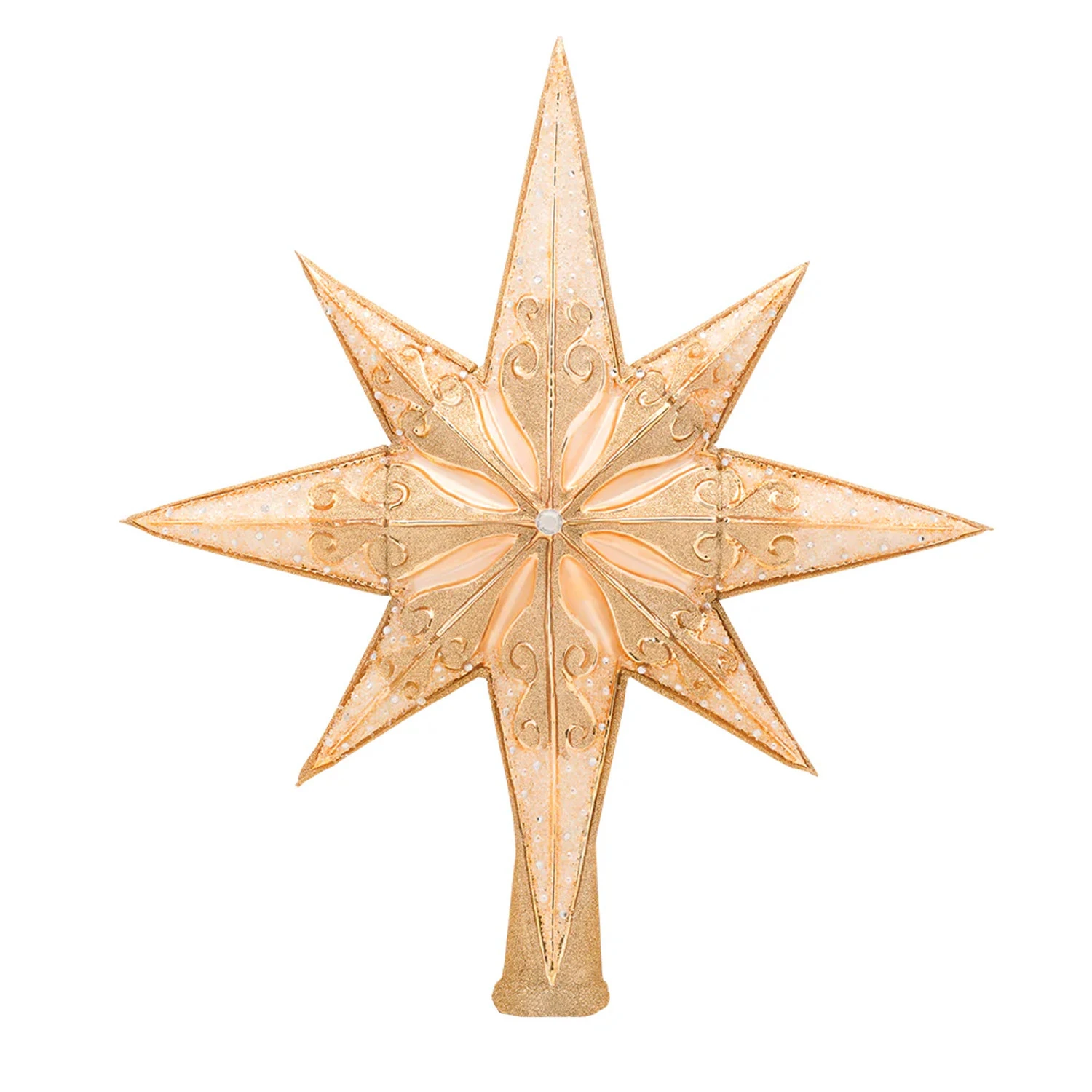 Christopher Radko Champagne Stellar Star Glass Christmas Tree Topper 1017544 4 Christopher Radko Champagne Stellar Star Glass Christmas Tree Topper 1017544 - Image 2