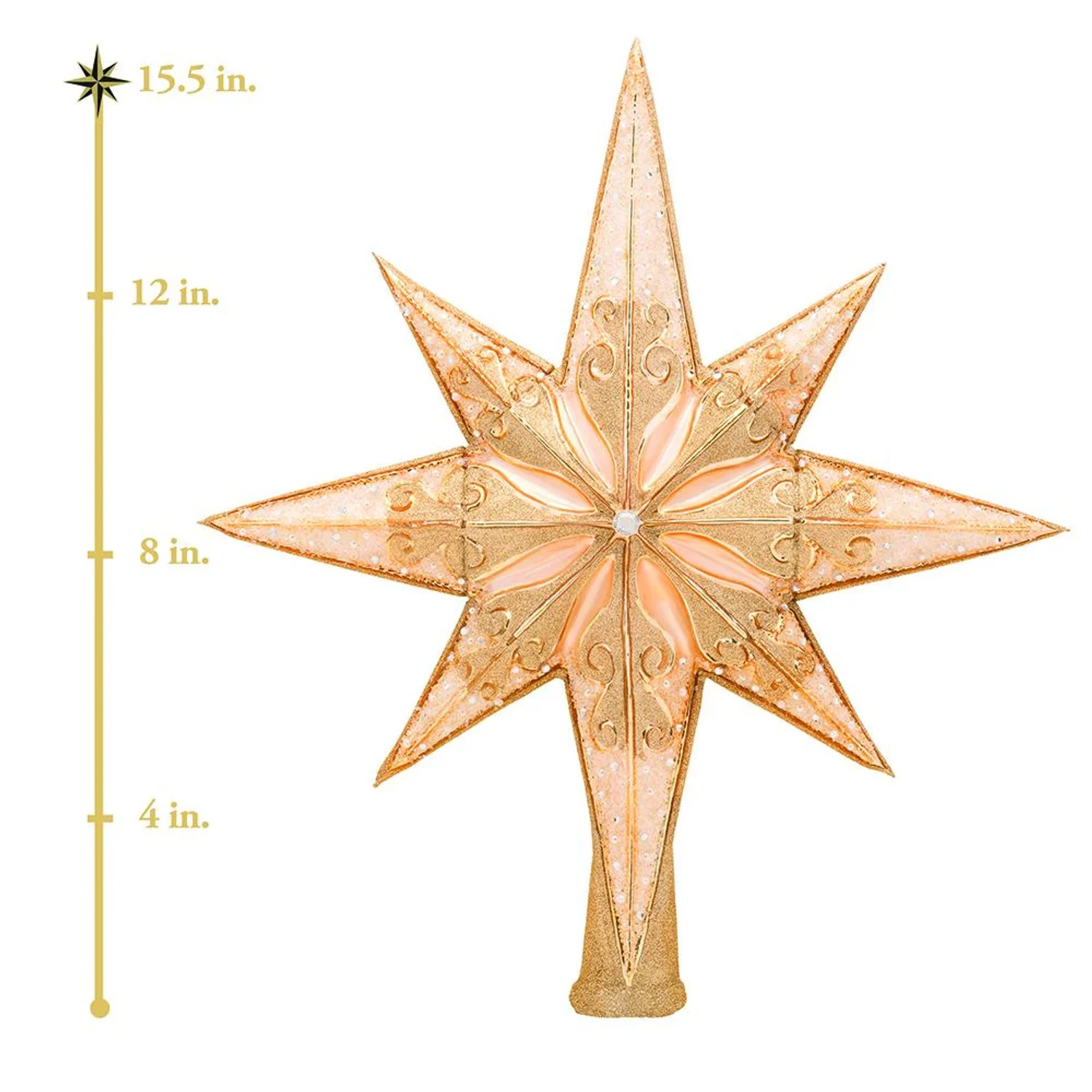 Christopher Radko Champagne Stellar Star Glass Christmas Tree Topper 1017544 5 Christopher Radko Champagne Stellar Star Glass Christmas Tree Topper 1017544 - Image 3