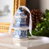 Raz 4.25" Eric Cortina Delft Pagoda Glass Christmas Ornament 3953018 -The Christmas Shop 3953018 TAR sub 66363.1722347950