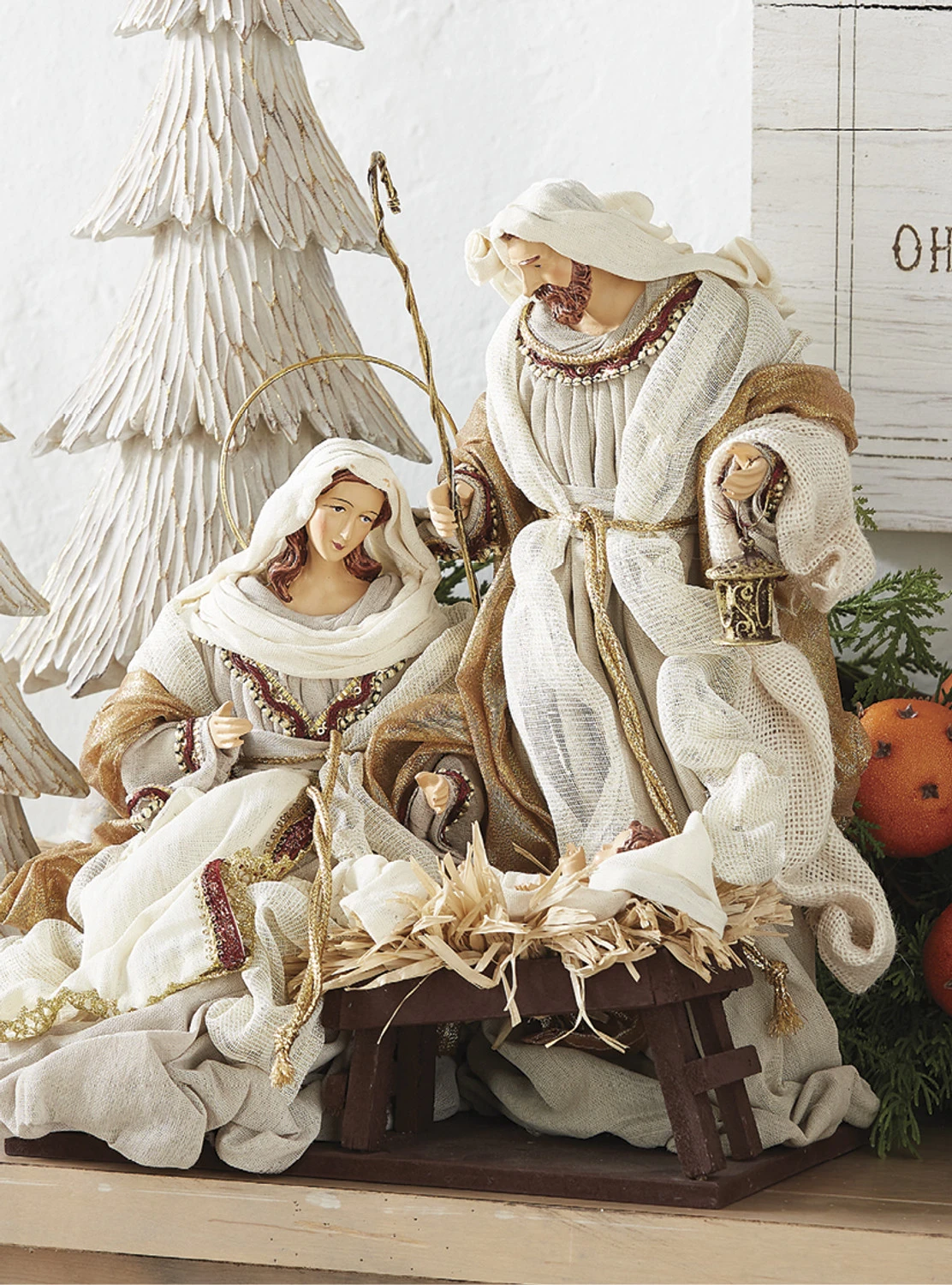 Raz 15.25" Winter White Holy Family Christmas Nativity Scene 4010660 3 Raz 15.25" Winter White Holy Family Christmas Nativity Scene 4010660