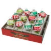 Shiny Brite Holiday Splendor 1.75" Signature Flocked Rounds Glass Christmas Ornaments 4028214 -The Christmas Shop 4028214 34085.1746475975