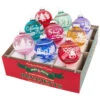 Christopher Radko Shiny Brite Vivid Vintage 2.5" Signature Flocked Round Christmas Ornaments 4028248 -The Christmas Shop 4028248 05824.1728328038