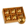 Raz 3" Box Of 6 Gold Crackle Glass Christmas Ornaments 4300717 -The Christmas Shop 4300717 14242.1680799305