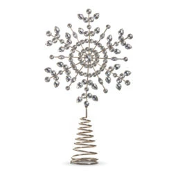 Raz 12" Silver Jeweled Snowflake Tree Topper 4403610