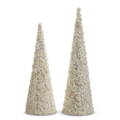 Raz 17" Pearl Cone Tree Christmas Decoration Set Of 2 4406674 -The Christmas Shop 4406674 56122.1713985640