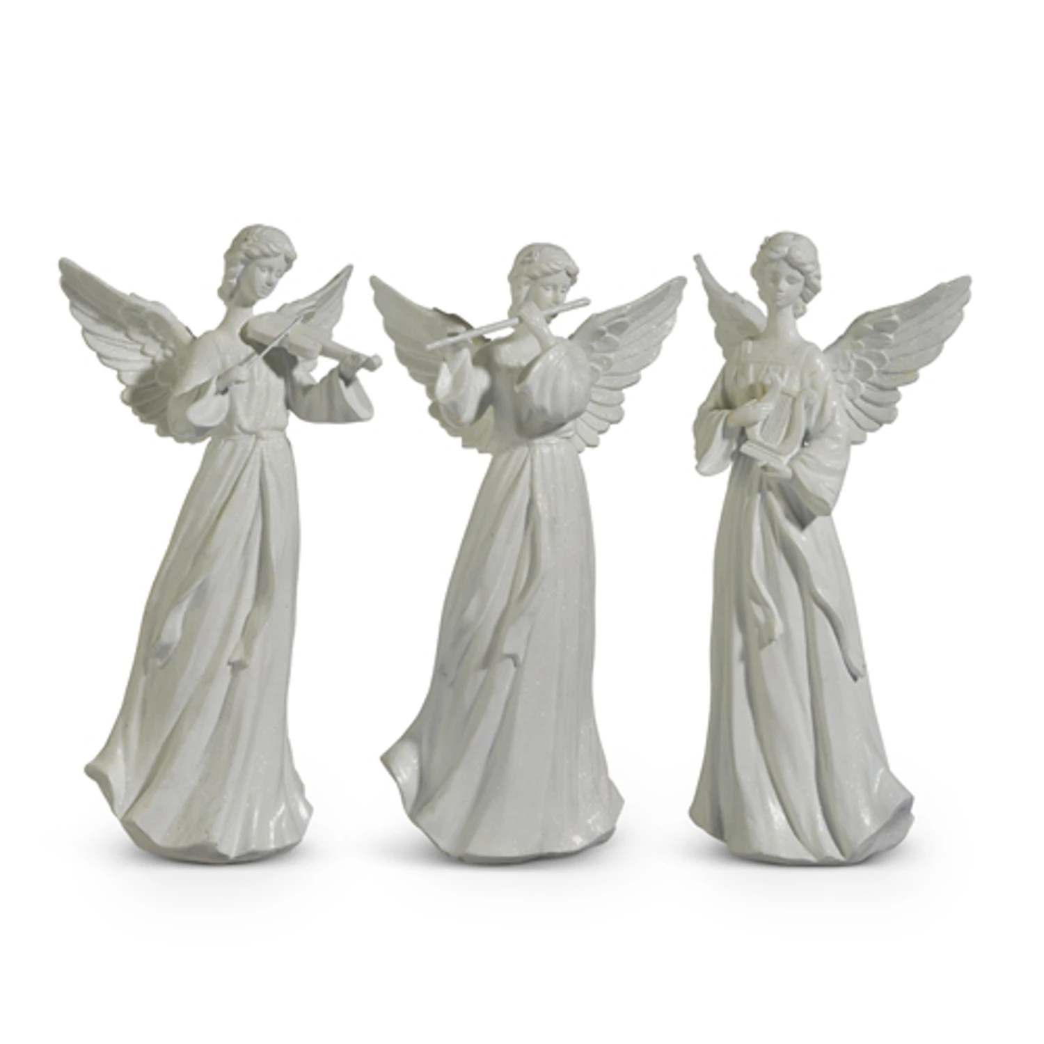 Raz 14" White Angel With Instrument Christmas Figures Set Of 3 4411301 4 Raz 14" White Angel With Instrument Christmas Figures Set Of 3 4411301 - Image 2