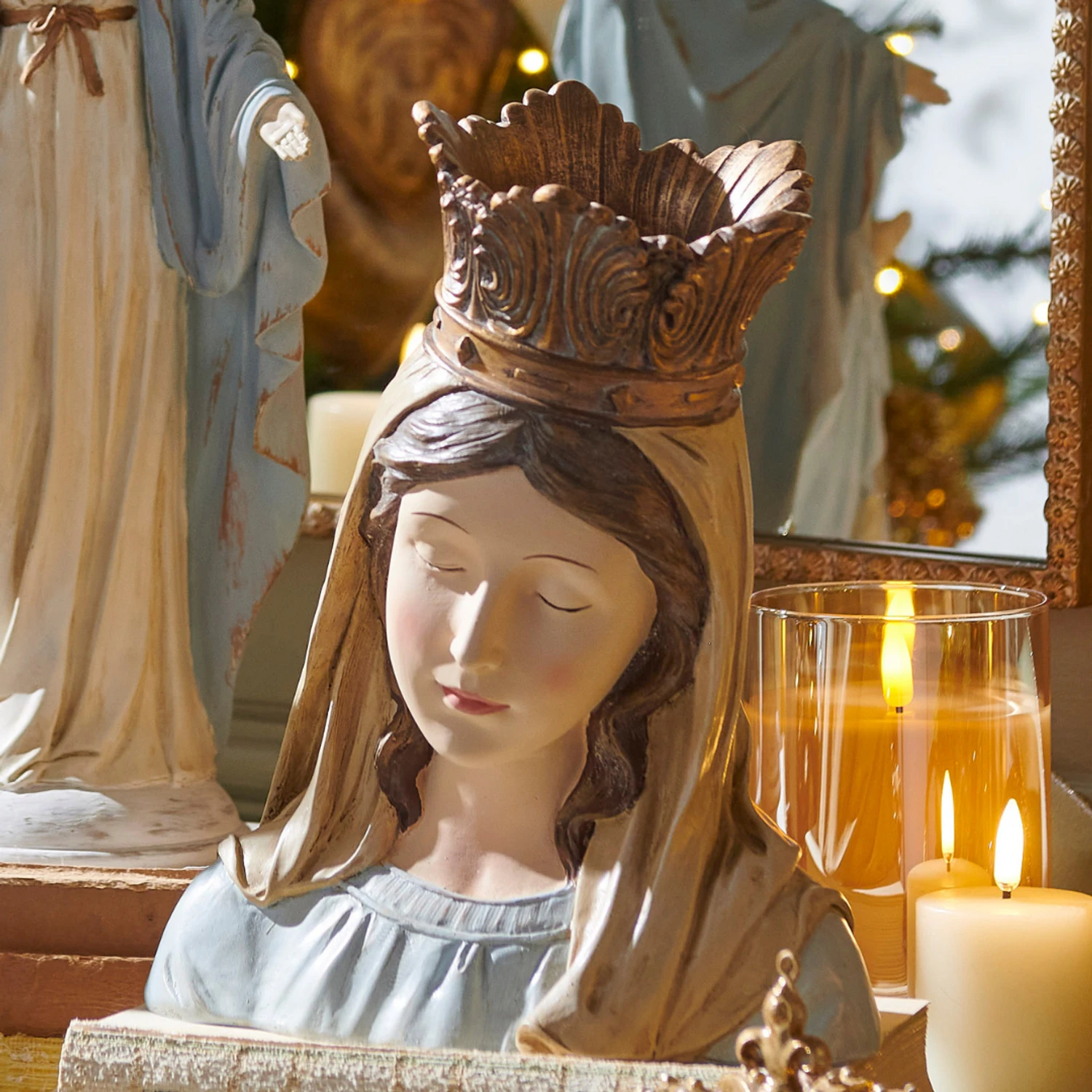 Raz 9.75" Virgin Mary Bust Christmas Figure 4411310 3 Raz 9.75" Virgin Mary Bust Christmas Figure 4411310