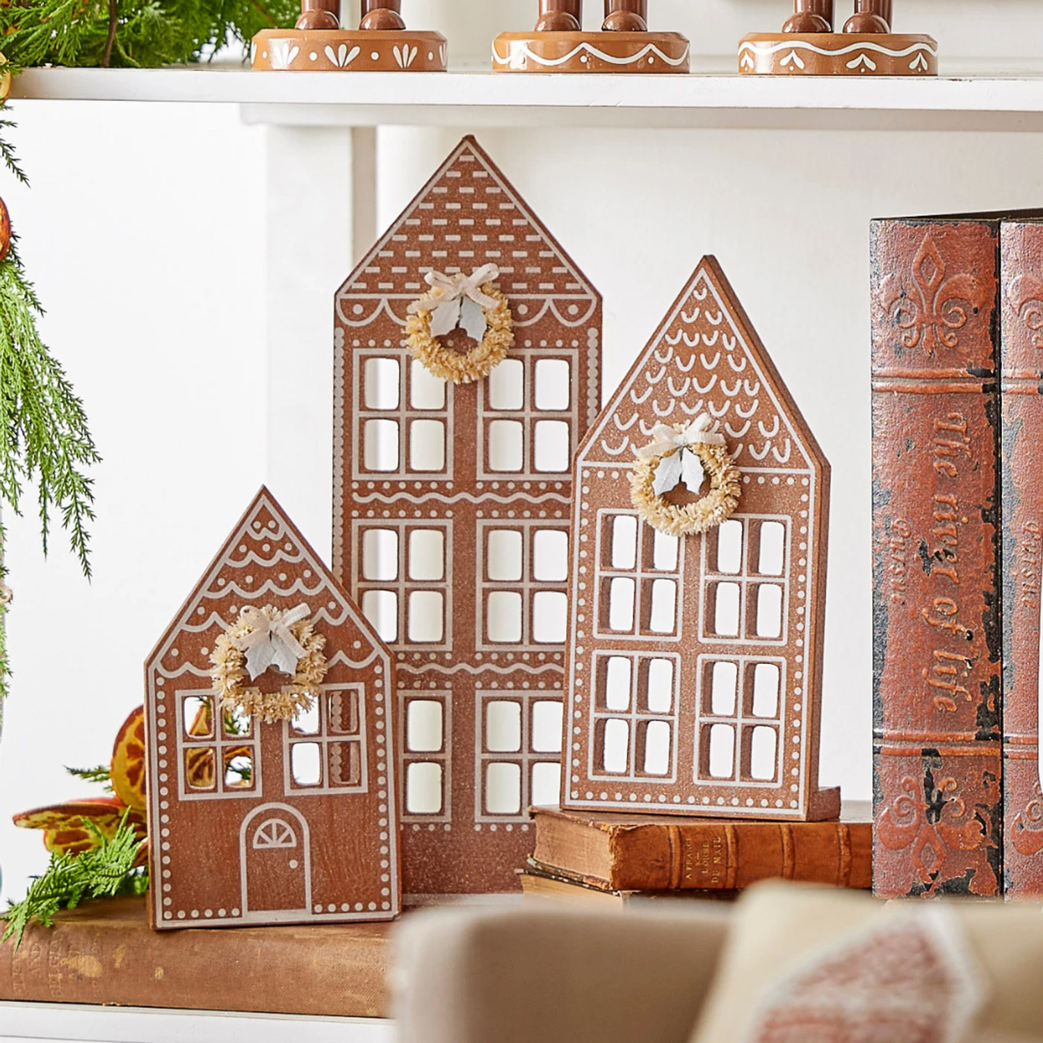 Raz Flat Wooden Gingerbread Christmas Houses Set Of 3 4416112 3 Raz Flat Wooden Gingerbread Christmas Houses Set Of 3 4416112
