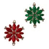 Raz 3.25" Red And Green Jeweled Snowflake Christmas Ornament Set Of 2 4416238 -The Christmas Shop 4416238 91440.1721921405