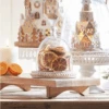 Raz 7" Whitewash Beaded Wooden Tray With Cloche 4424405 -The Christmas Shop 4424405 edit 54282.1721839925