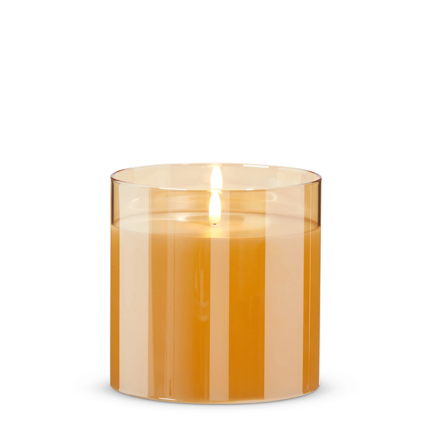 Raz 6" Pillar Battery Operated Flickering Candle In Gold Glass 5 Raz 6" Pillar Battery Operated Flickering Candle In Gold Glass - Image 3