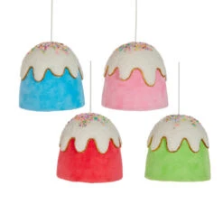 Raz 6" Set Of 4 Gumdrop Candy Button Christmas Ornament 4503495