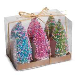 Raz 5.5" Box Of 6 Bottle Brush Trees With Sprinkles Christmas Decoration 4506677 -The Christmas Shop 4506677 04800.1741811114