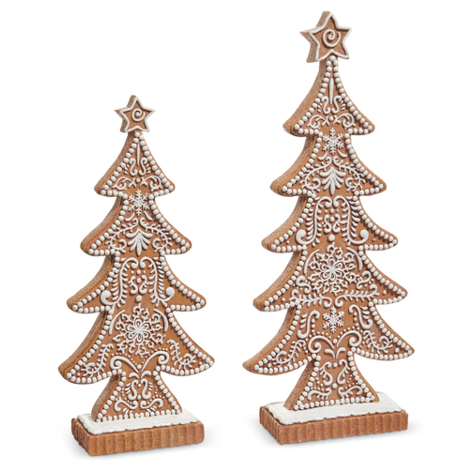 Raz 15" Large Brown And White Gingerbread Cookie Christmas Tree Figures 4512136 4 Raz 15" Large Brown And White Gingerbread Cookie Christmas Tree Figures 4512136 - Image 2