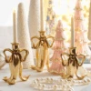 Raz 9" Gold Bow Christmas Taper Candlestick Holders Set Of 3 4512201 2 Raz 9" Gold Bow Christmas Taper Candlestick Holders Set Of 3 4512201 -The Christmas Shop 4512201 edit 92185.1755635055