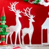 Raz 16.75" Set Of 2 High Shine White Deer Christmas Figure 4512217 -The Christmas Shop 4512217 edit 98225.1743095677