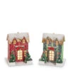 Raz 4" Lighted Striped Paper House Christmas Ornament Set Of 2 4512531 -The Christmas Shop 4512531 64623.1743525196