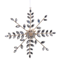 Raz 8.5" Large Clear Jewel And Brooch Snowflake Christmas Ornament 4513587