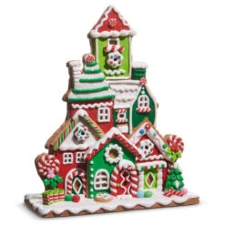 Raz 11" Red And Green Flat Gingerbread Village Christmas Decoration 4516673