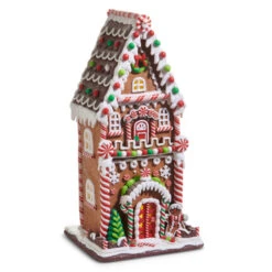 Raz 20.5" Large Lighted Multicolor Gingerbread House Christmas Decoration 4516677