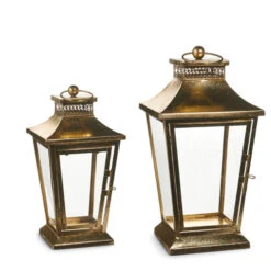 Raz 18" Set Of 2 Gold Lanterns Christmas Decoration 4517015 -The Christmas Shop 4517015 82549.1747323660