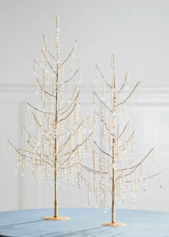Raz 29.5" Set Of 2 Dripping Pearl Trees Christmas Decoration 4517612