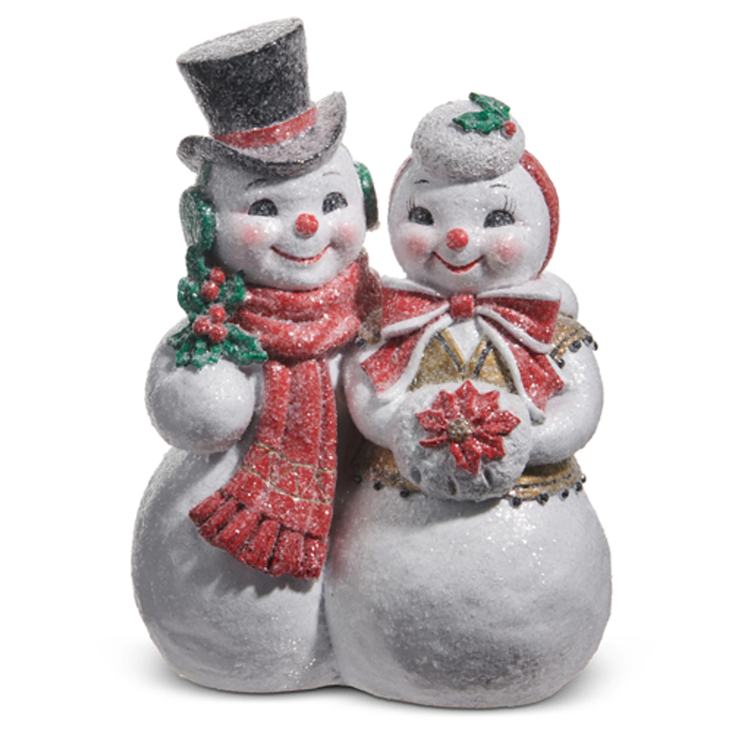 Raz 10.25" The Magic Of Christmas Snow Couple Christmas Figure 4519048 4 Raz 10.25" The Magic Of Christmas Snow Couple Christmas Figure 4519048 - Image 2