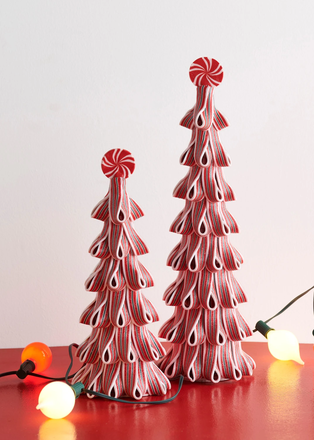 Raz 18" Red And White Ribbon Candy Christmas Trees With Sprinkles Set Of 2 4519135 3 Raz 18" Red And White Ribbon Candy Christmas Trees With Sprinkles Set Of 2 4519135