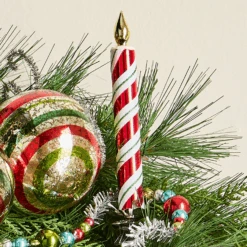 Raz Red And White Clip On Candle Glass Christmas Ornaments Box Of 4 4520883