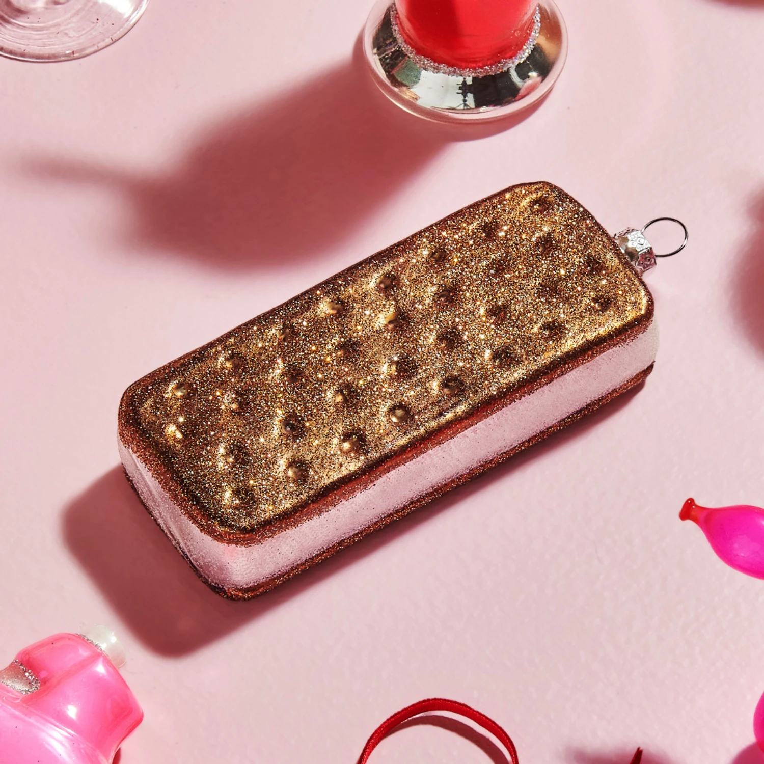 Raz 5.25" Ice Cream Sandwich Glass Christmas Ornament 4520894 3 Raz 5.25" Ice Cream Sandwich Glass Christmas Ornament 4520894