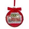 Raz 5" Antique Merry Christmas Ball Glass Christmas Ornament 4524814 -The Christmas Shop 4524814 91604.1748553461