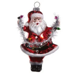 Raz 5" Santa Holding Lights Vintage Glass Christmas Ornament 4524860