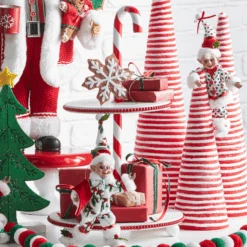 Raz 17" Candy Cane Tiered Stand Christmas Decoration 4525951