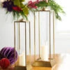 Raz 24" Gold Lantern Candle Holder Christmas Lantern Set Of 2 4528055 -The Christmas Shop 4528055 ATR sub 82775.1749149798