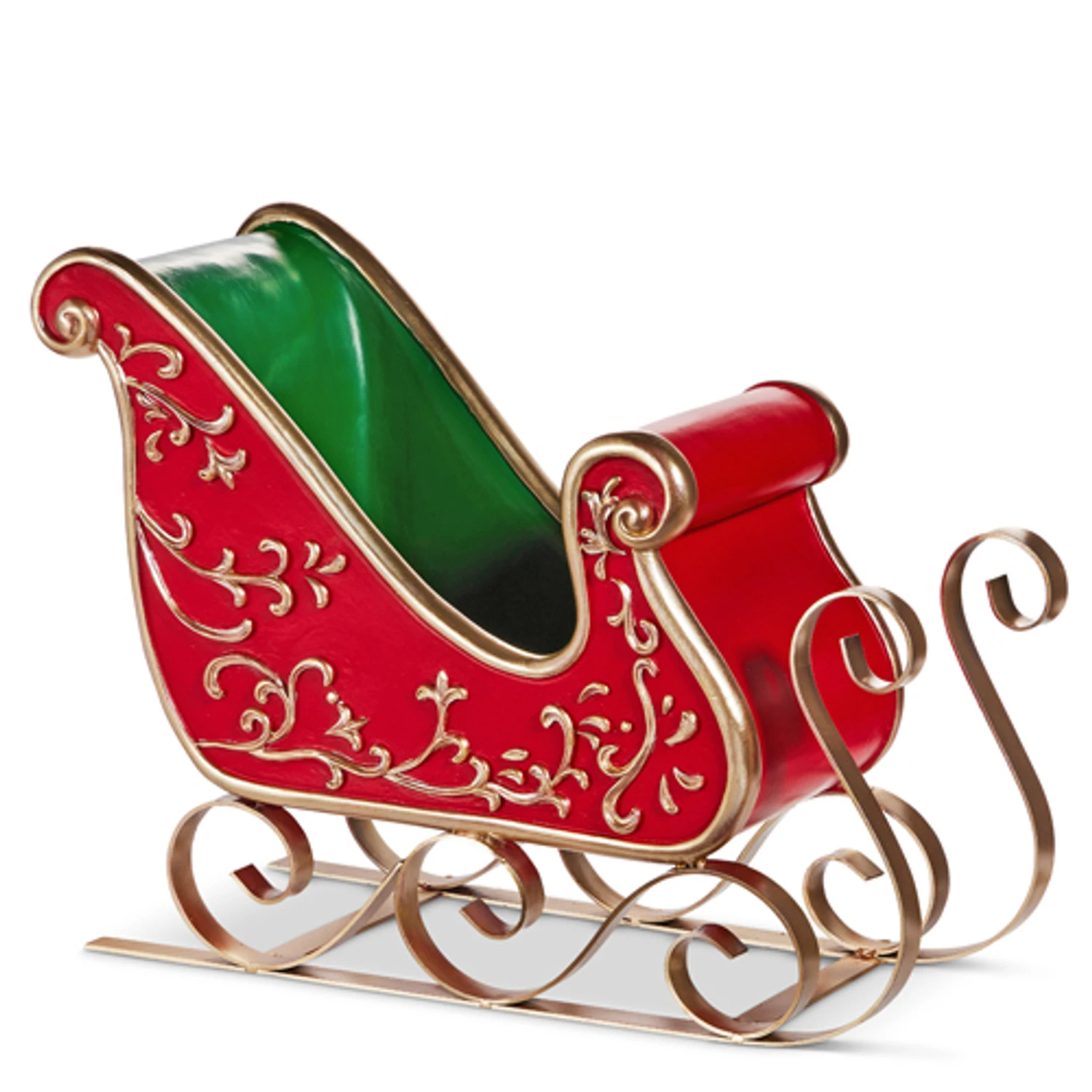 Raz 14.5" Red And Green Vintage Sleigh Christmas Decoration 4530513 3 Raz 14.5" Red And Green Vintage Sleigh Christmas Decoration 4530513