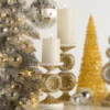 Raz 10" Gold And Silver Vintage Candle Holders Christmas Decoration 4530527