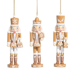 Raz 6" Set Of 3 Gingerbread Nutcracker Christmas Ornament 4533313