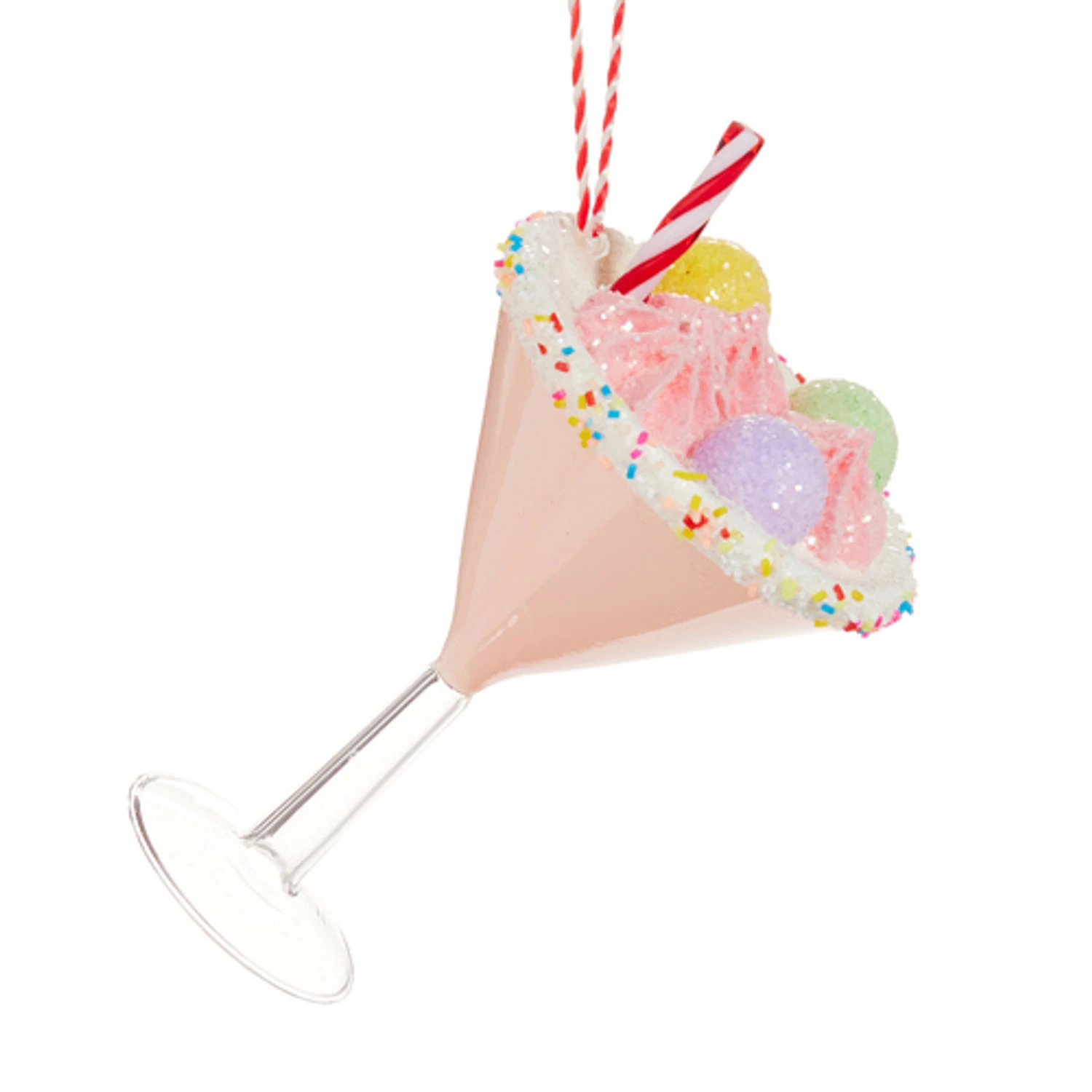 Raz 6" Candy Cocktail Glass Christmas Ornament 4552919 4 Raz 6" Candy Cocktail Glass Christmas Ornament 4552919 - Image 2