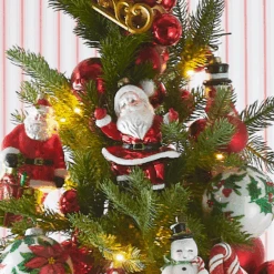 Raz Eric Cortina 5.5" Dancing Santa Glass Christmas Ornament 4553104