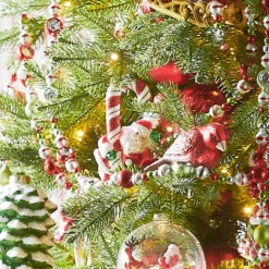 Raz Eric Cortina 6.75" Candy Cane Santa Glass Christmas Ornament 4553105