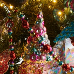 Raz Eric Cortina 5.5" Multicolored Reflector Tree Glass Christmas Ornament 4553179