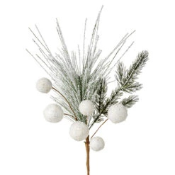 Raz 20" Snowball And Greenery Christmas Tree Pick F4206702 5 Raz 20" Snowball And Greenery Christmas Tree Pick F4206702 -The Christmas Shop F4206702 1 77601.1650484665