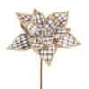Raz 15" Black And White Checkered Poinsettia Christmas Stem F4306712 1 Raz 15" Black And White Checkered Poinsettia Christmas Stem F4306712 -The Christmas Shop F4306712 35965.1686070896