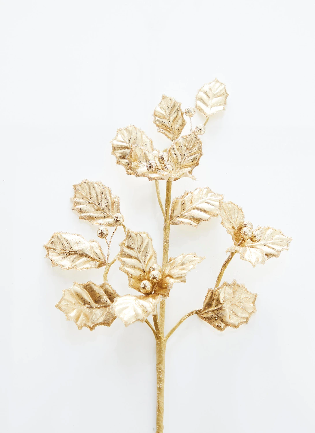 Raz 25.5" Gold Holly Christmas Tree Spray F4306749 3 Raz 25.5" Gold Holly Christmas Tree Spray F4306749