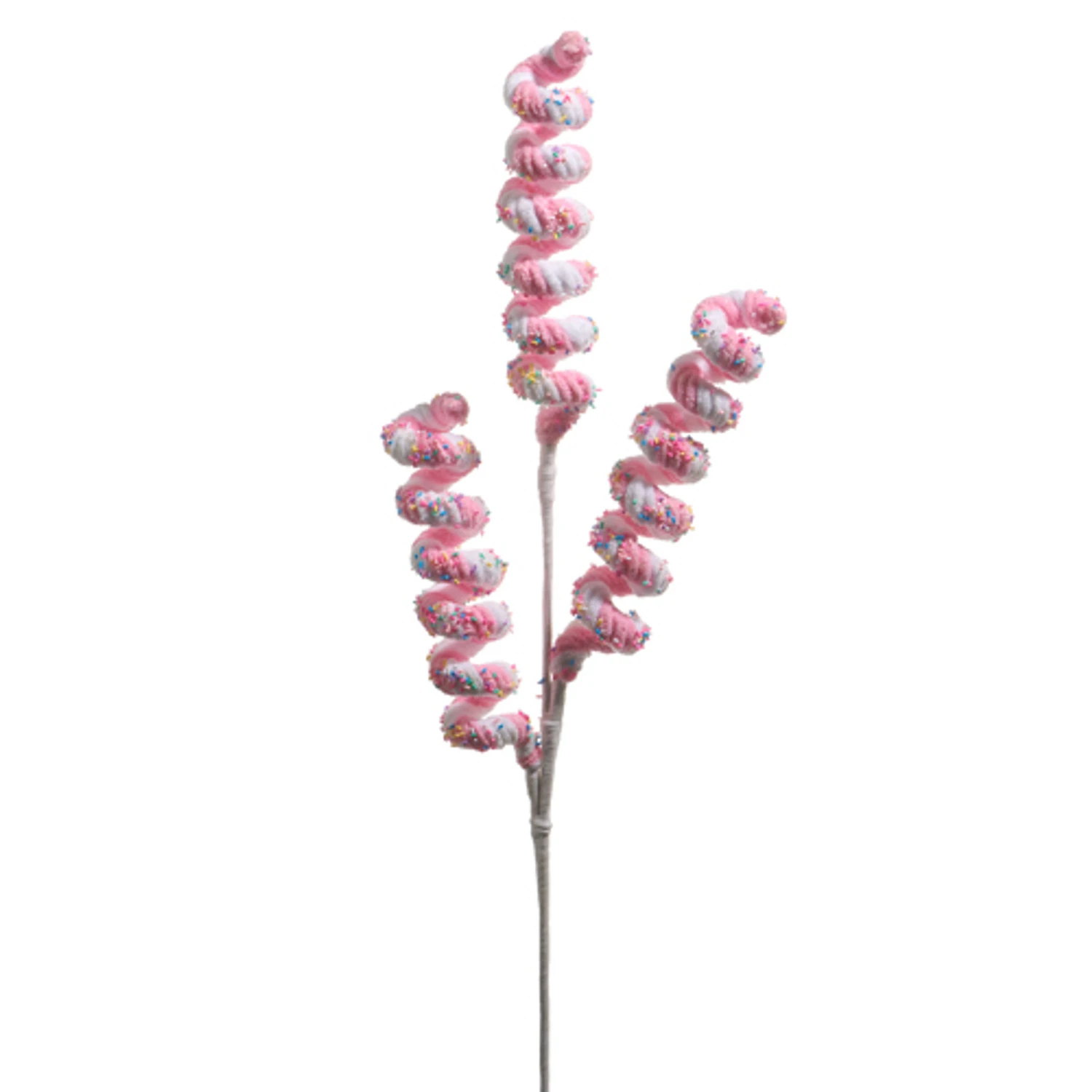 Raz 29.5" Pink And White Sprinkled Candy Twirl Christmas Tree Spray F4506675 3 Raz 29.5" Pink And White Sprinkled Candy Twirl Christmas Tree Spray F4506675