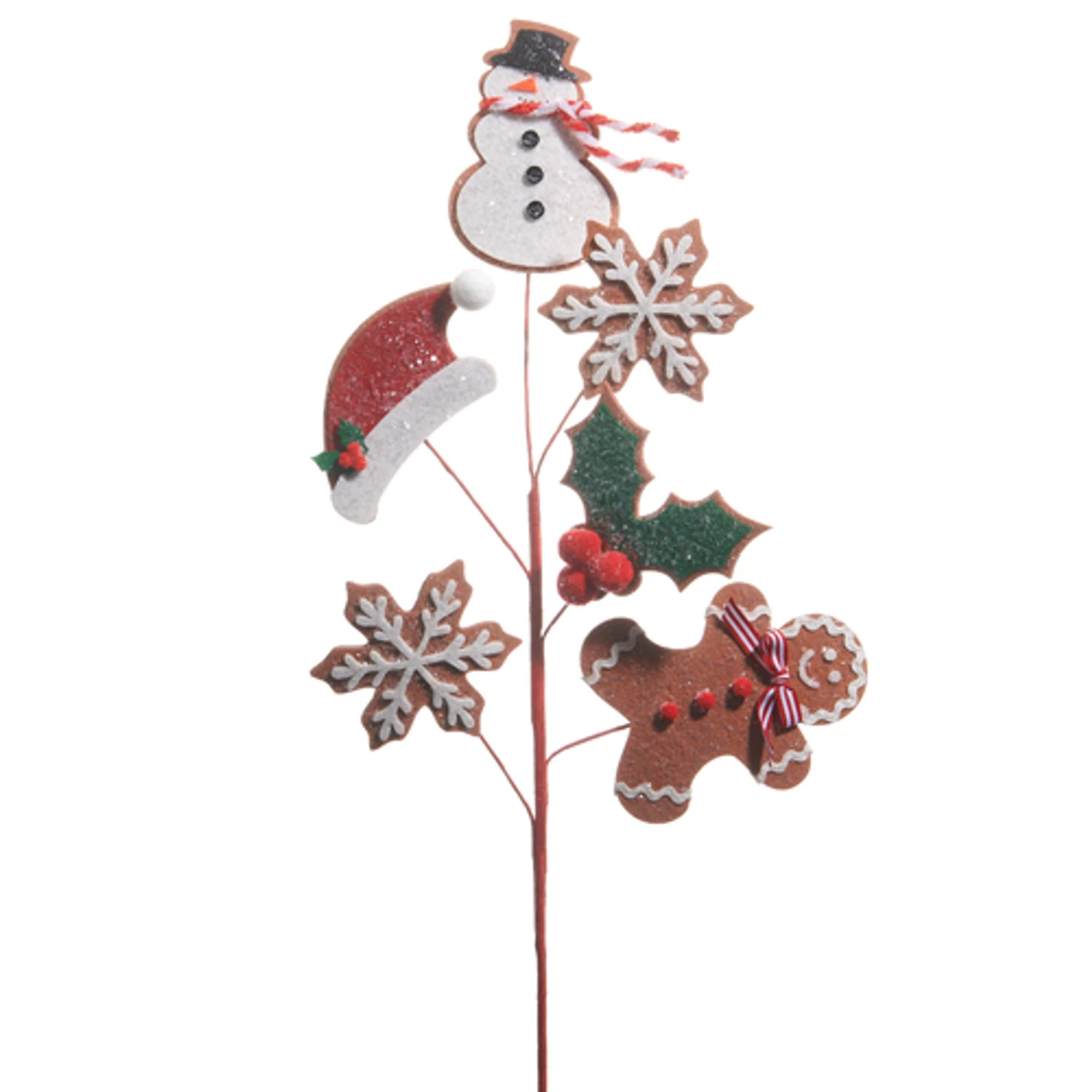 Raz 26" Felt Gingerbread Cookie Spray Christmas Tree Accessory F4516476 3 Raz 26" Felt Gingerbread Cookie Spray Christmas Tree Accessory F4516476