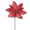 Raz 22" Red Velvet Peppermint Edge Poinsettia Christmas Tree Pick F4531019 -The Christmas Shop F4531019 67082.1753820066