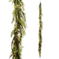 Raz 9' Snake Light Real Feel Green Cedar Christmas Garland G3952038