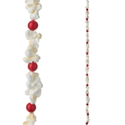 Raz 5.5' Popcorn And Berry Christmas Tree Garland G4119008