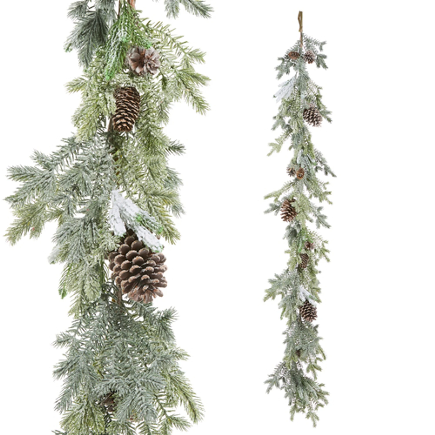 Raz 5.5' Iced Pinecone And Greenery Christmas Garland G4511628 4 Raz 5.5' Iced Pinecone And Greenery Christmas Garland G4511628 - Image 2